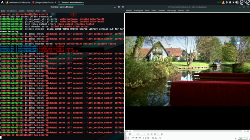 VLC im Terminal gestartet